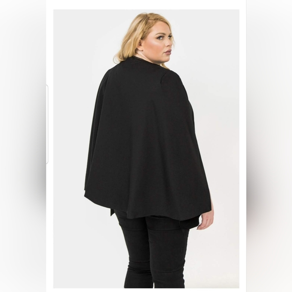 Plus Size Jealous Tomato Lined Cape with Faux Front Pockets -Limited quantities. - Picture 7 of 13